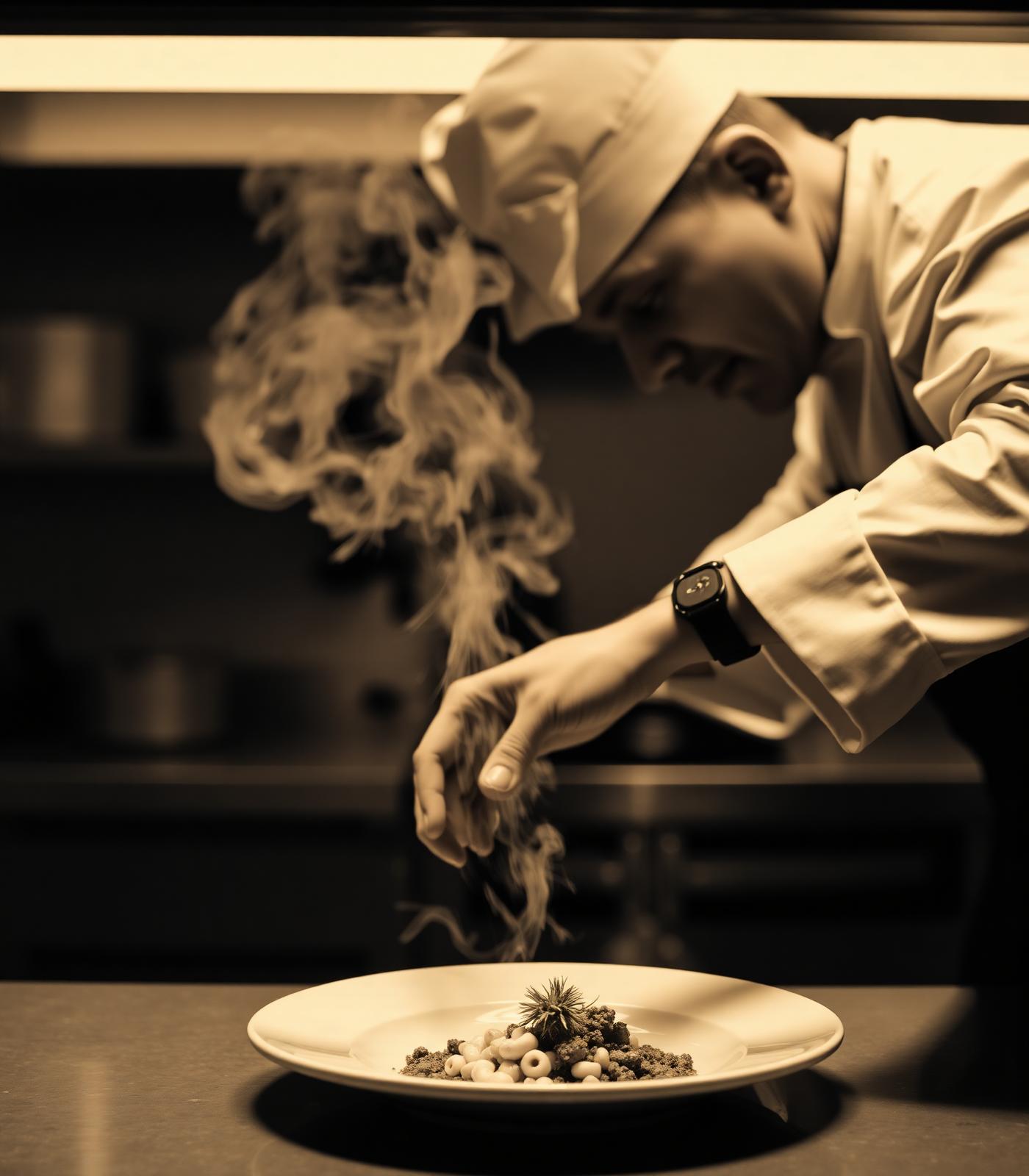 Chef Dirk Cluyssen aan het werk